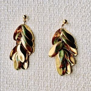 Vintage Bohemian Style Gold Tone Dangle Earrings